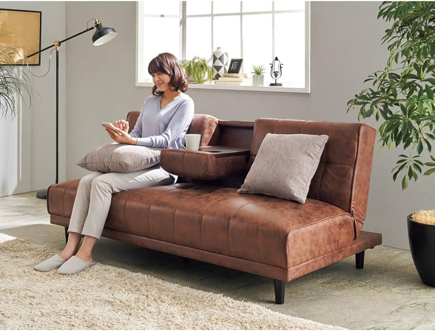 ソファーベッド ソファー 180 合皮 レザー 3人掛け ブラウン おしゃれ ソファーベッド ソファー 180 合皮 レザー 3人掛け ブラウン